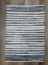 Recycled Cotton Rug 24x35 - Blue/White Stripe